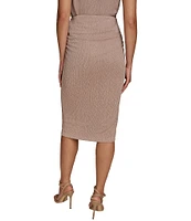 Donna Karan Crinkle Ruched-Side Pencil Midi Skirt