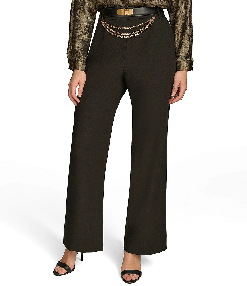 Donna Karan Crop Wide Leg Chain Belt Pant