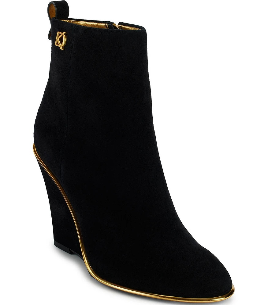 Donna Karan Donna Suede Wedge Booties