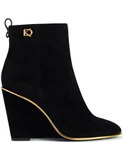 Donna Karan Donna Suede Wedge Booties