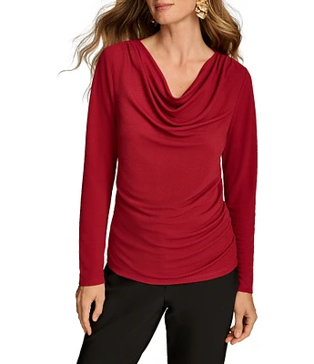 Donna Karan Drape Front Long Sleeve Top