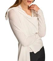 Donna Karan Drape Open Front Cardigan