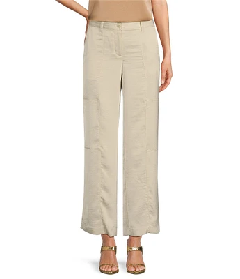 Donna Karan Flat Front Wide Leg Glazed Dressing Cargo Pants
