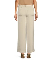 Donna Karan Flat Front Wide Leg Glazed Dressing Cargo Pants