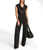 Donna Karan Flat Front Wide Leg Pants