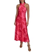 Donna Karan French Twill Halter Neck Sleeveless A-Line Dress