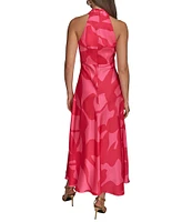 Donna Karan French Twill Halter Neck Sleeveless A-Line Dress