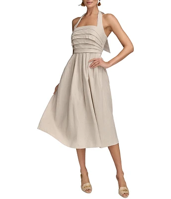 Donna Karan Halter Neck A-Line Midi Dress