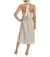 Donna Karan Halter Neck A-Line Midi Dress