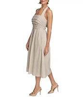 Donna Karan Halter Neck A-Line Midi Dress