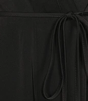 Donna Karan Halter V-Neck Sleeveless Tie Sash Jumpsuit