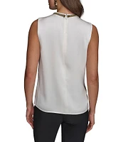 Donna Karan Hardware Twist Neck Sleeveless Top