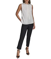 Donna Karan Hardware Twist Neck Sleeveless Top