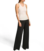 Donna Karan Knit Stretch Crepe Scoop Neck Sleeveless Tank