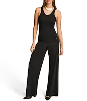 Donna Karan Knit Stretch Crepe Scoop Neck Sleeveless Tank