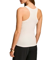 Donna Karan Knit Stretch Crepe Scoop Neck Sleeveless Tank