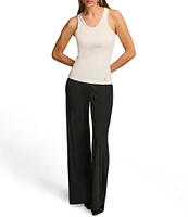 Donna Karan Knit Stretch Crepe Scoop Neck Sleeveless Tank