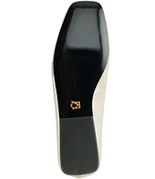 Donna Karan Kylee Metallic Leather Logo Ornament Ballet Flats