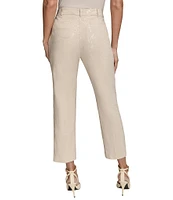 Donna Karan Linen Blend Embellished Straight Leg Pants