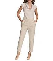 Donna Karan Linen Blend Embellished Straight Leg Pants
