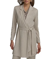 Donna Karan Long Sleeve Belted Knit Jacket