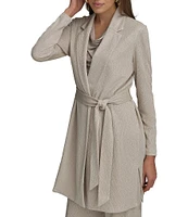 Donna Karan Long Sleeve Belted Knit Jacket