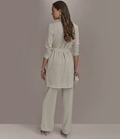 Donna Karan Long Sleeve Belted Knit Jacket
