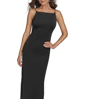 Donna Karan Long Sleeveless Scuba Sheath Dress