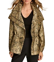 Donna Karan Metallic Jacquard Zip-Up Jacket