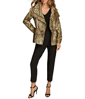 Donna Karan Metallic Jacquard Zip-Up Jacket