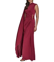 Donna Karan Mock Neck Knit Sheath Dress