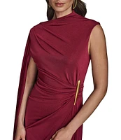 Donna Karan Mock Neck Knit Sheath Dress