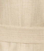 Donna Karan Novelty Linen Blend Metallic Tie Waist Jacket