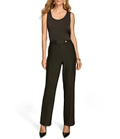 Donna Karan Novelty Pin Stripe High Rise Bootcut Pant