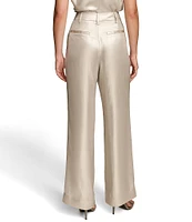 Donna Karan Pearl Foil Pleated Wide Leg Pants