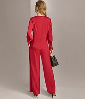 Donna Karan Pleated Wide Leg Pant