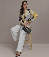 Donna Karan Pleated Wide Leg Pants