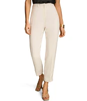 Donna Karan Ponte Pleated Slim Leg Faux Pocket Pants