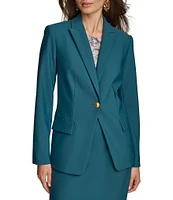 Donna Karan Precision Ponte Lapel Collar 1-Button Coordinating Blazer