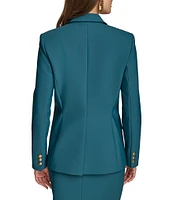 Donna Karan Precision Ponte Lapel Collar 1-Button Coordinating Blazer