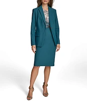 Donna Karan Precision Ponte Lapel Collar 1-Button Coordinating Blazer