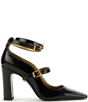 Donna Karan Pryce Patent Ankle Strap Mary Jane Pumps