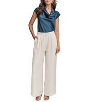 Donna Karan Ripple Pleat Front Wide Leg Pants