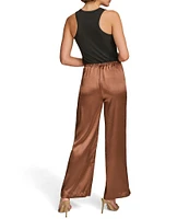 Donna Karan Satin Wide Leg Pants