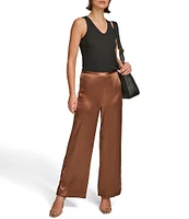 Donna Karan Satin Wide Leg Pants