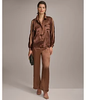 Donna Karan Satin Wide Leg Pants