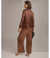 Donna Karan Satin Wide Leg Pants