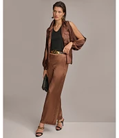 Donna Karan Satin Wide Leg Pants