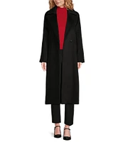 Donna Karan Scarf Notch Lapel Collar Belted Single Breasted Coat