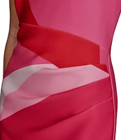 Donna Karan Scuba Boatneck Cap Sleeve Midi Sheath Dress